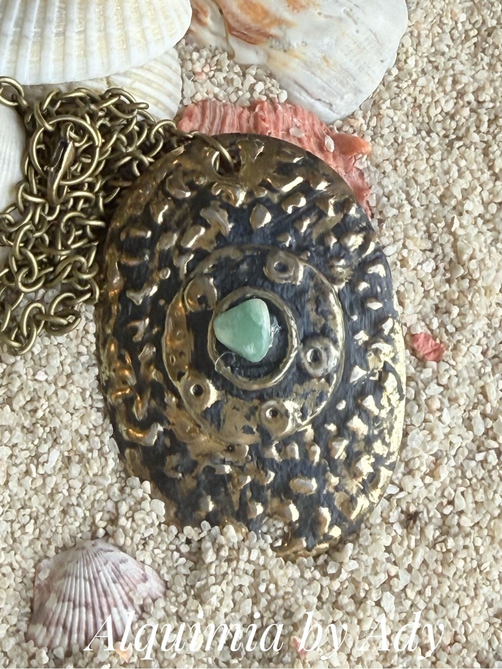Fall essentials Monumental amazonite bronze necklace